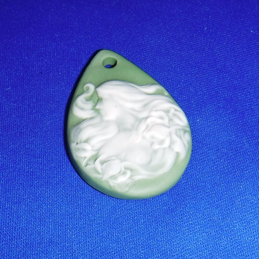 Pendant, Focal Bead, Porcelain, W. Germany